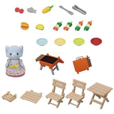 Sylvanian Families BBQ Picnic Set with Elephant Girl