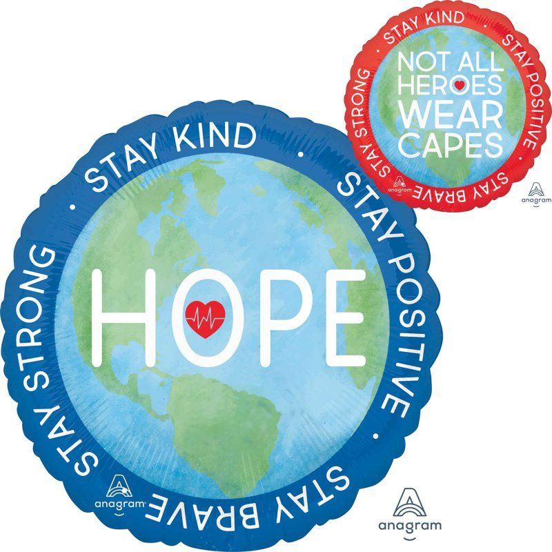 45cm Standard HX Hope Foil Balloon, dual-sided with inspirational 'Hope' message, perfect for any celebration.