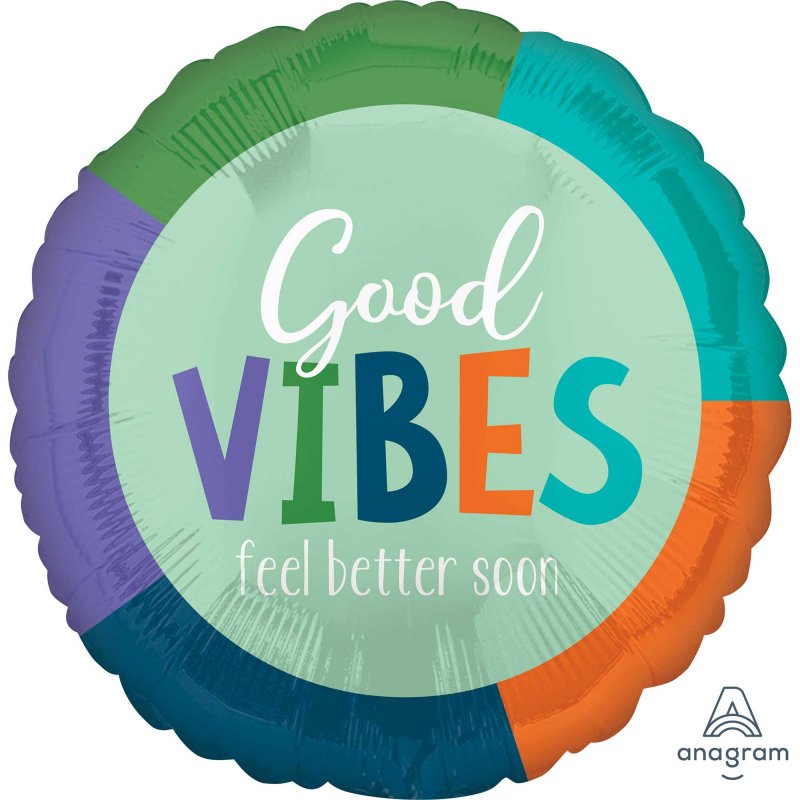 Foil Balloon - Std Hx Good Vibes Feel Better (45cm)