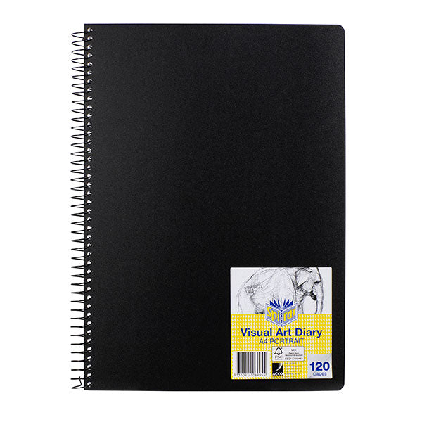 Spirax P704 A4 Visual Art Diary with 110gsm acid-free paper, sleek design, and comfortable writing experience.