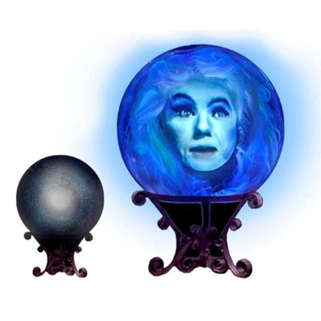 30cm Madame Leota ball prop from Haunted Mansion, vibrant colors, lights up, talks, ideal for Halloween decor and Disney fans.