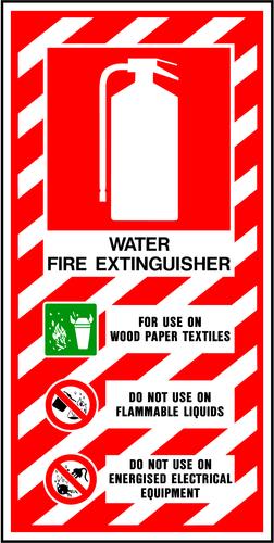 Fire Sign | Water Fire Extinguisher, Standard W200mm x H400mm (Single Sided)