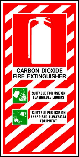 Fire Extinguisher Sign | Carbon Dioxide, Medium W200mm x H400mm (Single Sided)