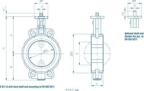 Butterfly Valve WAFER Z011A 316EPE WaterType 125mm