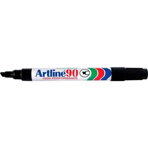 Artline 90 Black Permanent Marker Pen Chisel Tip (Each)