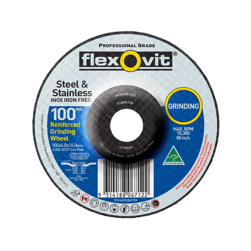 Flexovit Type 27 Grinding Wheel 24 Grit 100x6x16mm (Each)