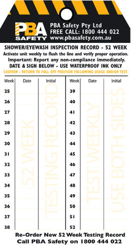 Weekly Test Tag (10 pack)