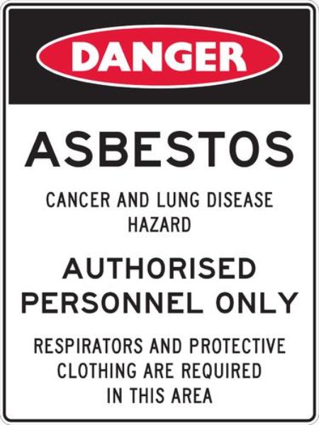 Danger Asbestos Sign - PVC 450 x 600mm (EACH)