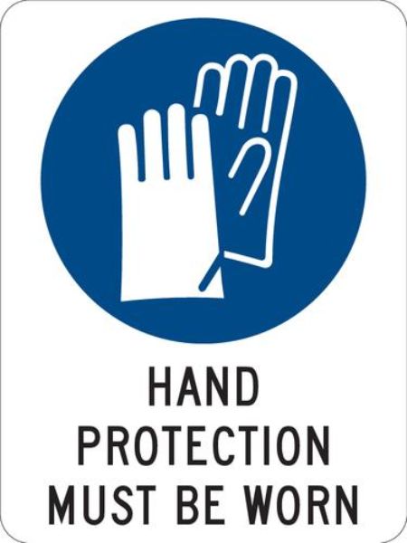 Mandatory Hand Protection Must Be Worn Sign - PVC 225 x 300MM (EACH)