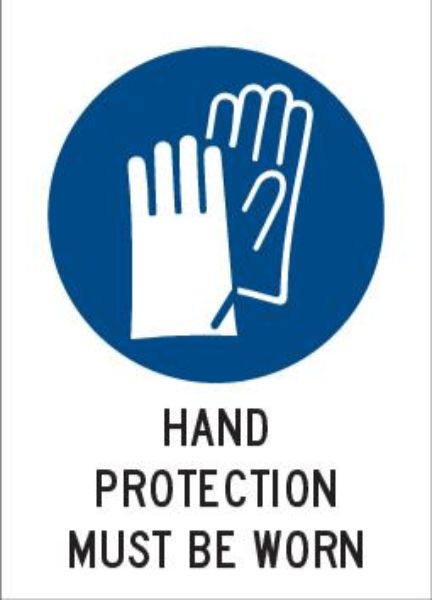 Mandatory Hand Protection Must Be Worn Sign - SAV 90 x 125mm (PACK OF 5)