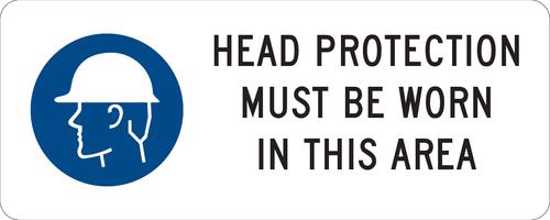 Mandatory Sign | Head Protection Must Be Worn-W450mm x H180mm-Single Sided