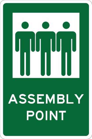 Emergency & Exit Sign | Assembly Point-W300mm x H450mm-Single Sided