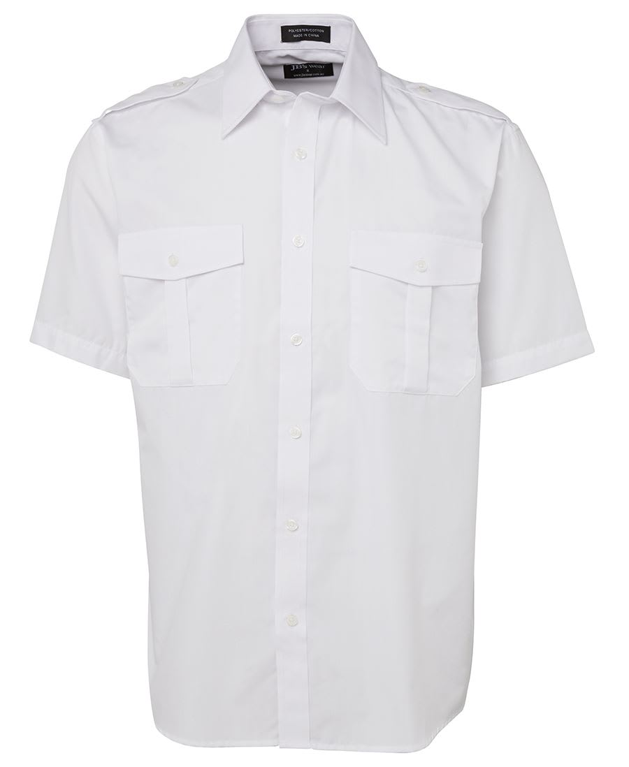 Mens Epaulette Shirt - White (Size: L)