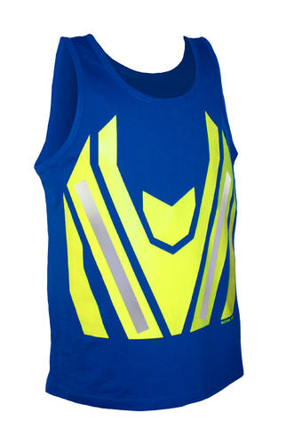 Cotton Reflective Workbrite Singlet - Royal Blue (Size: 3XL)