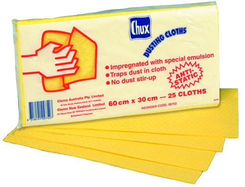 Chux Commercial Anti-Static Dusting Cloth Yellow 60cm x 30cm 25 Cloths