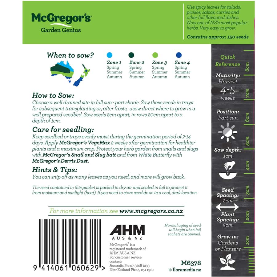 Mcgregors Herb Seeds Coriander