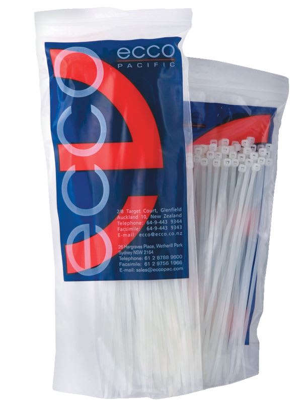 Cabac Cable Tie 100 X 2.5MM Natural 100PK (Packet)