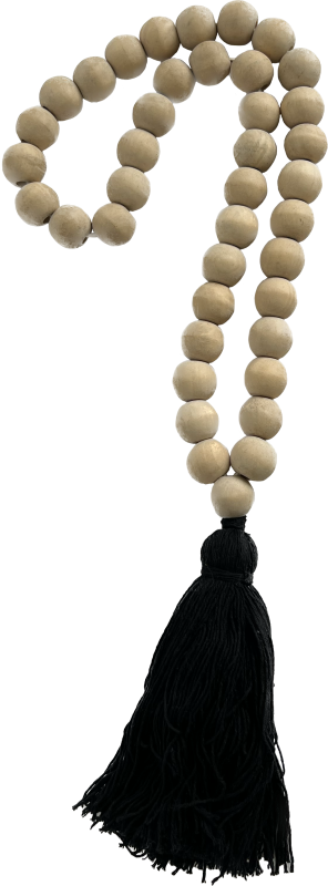 Beaded Tassel - Black (55 x 2.5cm)