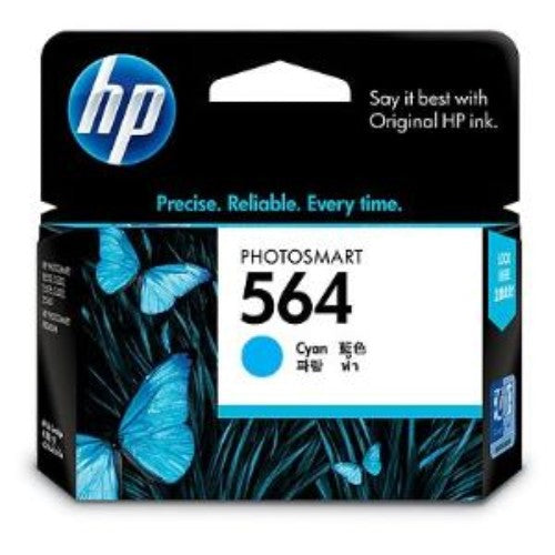 HP 564 Cyan Ink Cartridge for vibrant, lab-quality prints and documents with quick-drying, smudge-resistant ink.