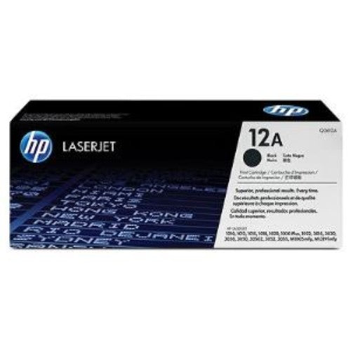 HP 12A (Q2612A) Black LaserJet Toner Cartridge - Original, Standard Yield, 2000 Pages