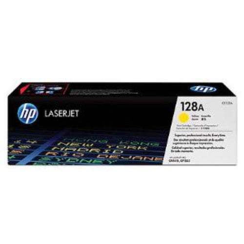 HP 128A (CE322A) Yellow LaserJet Toner Cartridge - Original, 1300 Pages, CM1415FNW, CP1525