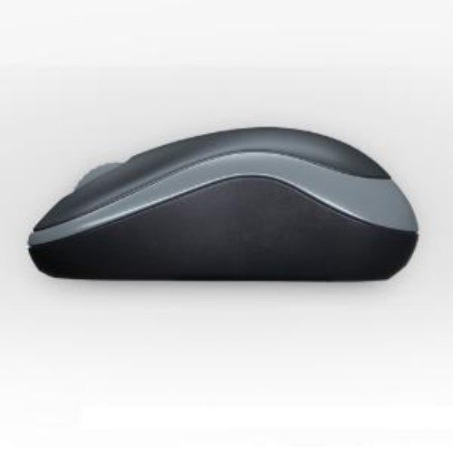 Logitech M185 Wireless Optical Mouse in Grey, offering comfort, reliability, and 12 months of battery life.