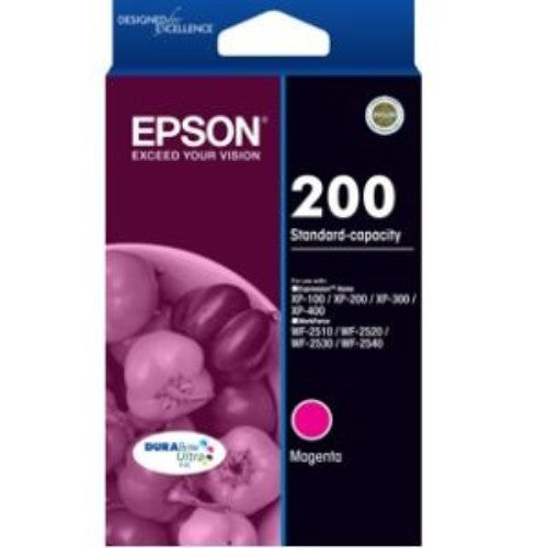 Epson DURABrite Ultra 200 Magenta Ink Cartridge - High-Quality, Fast-Drying Ink for Superior Prints