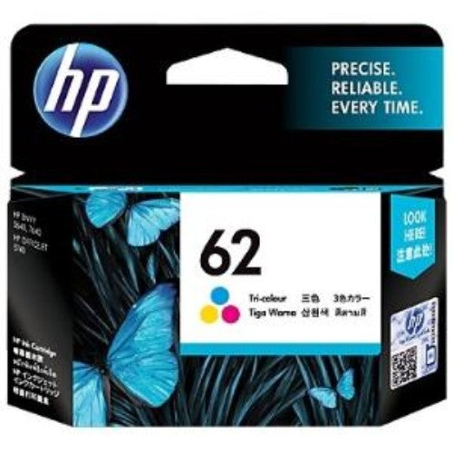 HP 62 Tri-Color Ink Cartridge – Genuine Original Ink for Vibrant Prints & Reliable Performance