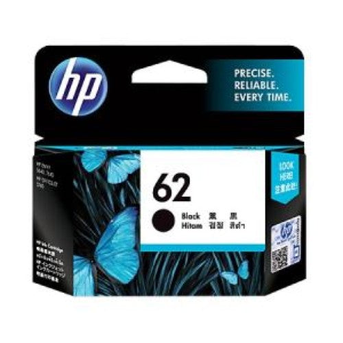 HP 62 Black Ink Cartridge - Original Inkjet, 200 Pages, Compatible with HP Printers, High Quality