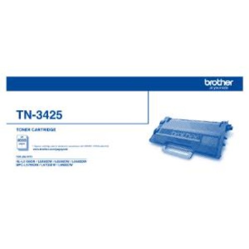 High Yield TN3425 Toner Cartridge (8000 Pages) for Brother Laser Printers - Original Black