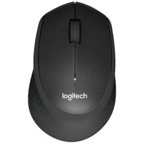 Logitech SILENT PLUS M331 Wireless Mouse, 90% noise reduction, 1000 DPI, ergonomic design for right-handed users.