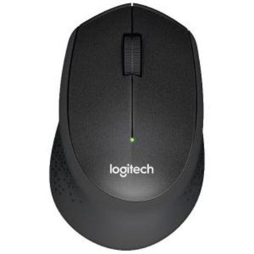 Logitech SILENT PLUS M331 Wireless Mouse, 90% noise reduction, 1000 DPI, ergonomic design for right-handed users.