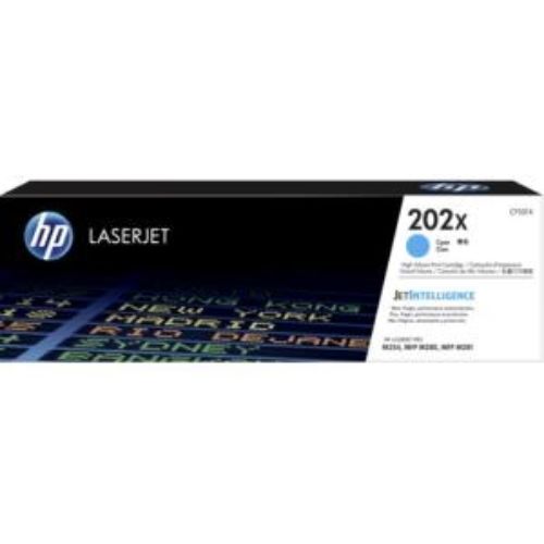 HP 202X High Yield Cyan Toner Cartridge for LaserJet Pro M254dw & MFP M281fdw - 2500 Pages