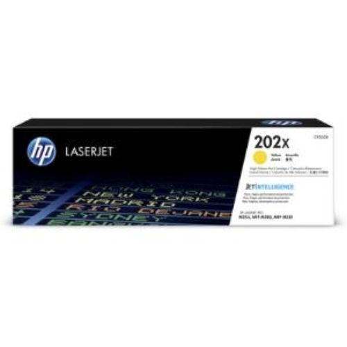 HP 202X High Yield Yellow Toner Cartridge for LaserJet Pro M254dw & MFP M281fdw - 2500 Pages