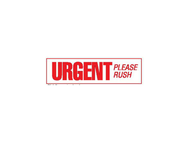 Urgent Please Rush Label-30 x 127mm-250-Box