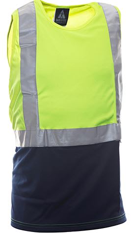 Safe-T-Tec, Hi Vis Singlet, 801098 - Yellow/Navy (Size: S)