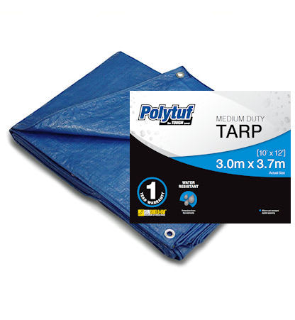 Polytuf Medium Duty Blue Tarpaulin 3.0 x 3.6m