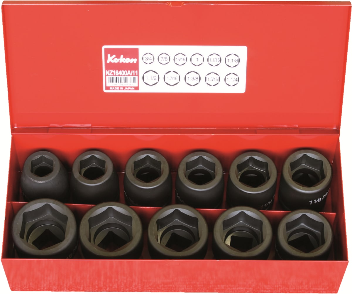 Koken Impact Socket Set ?" 11 Piece 16201A (Each)