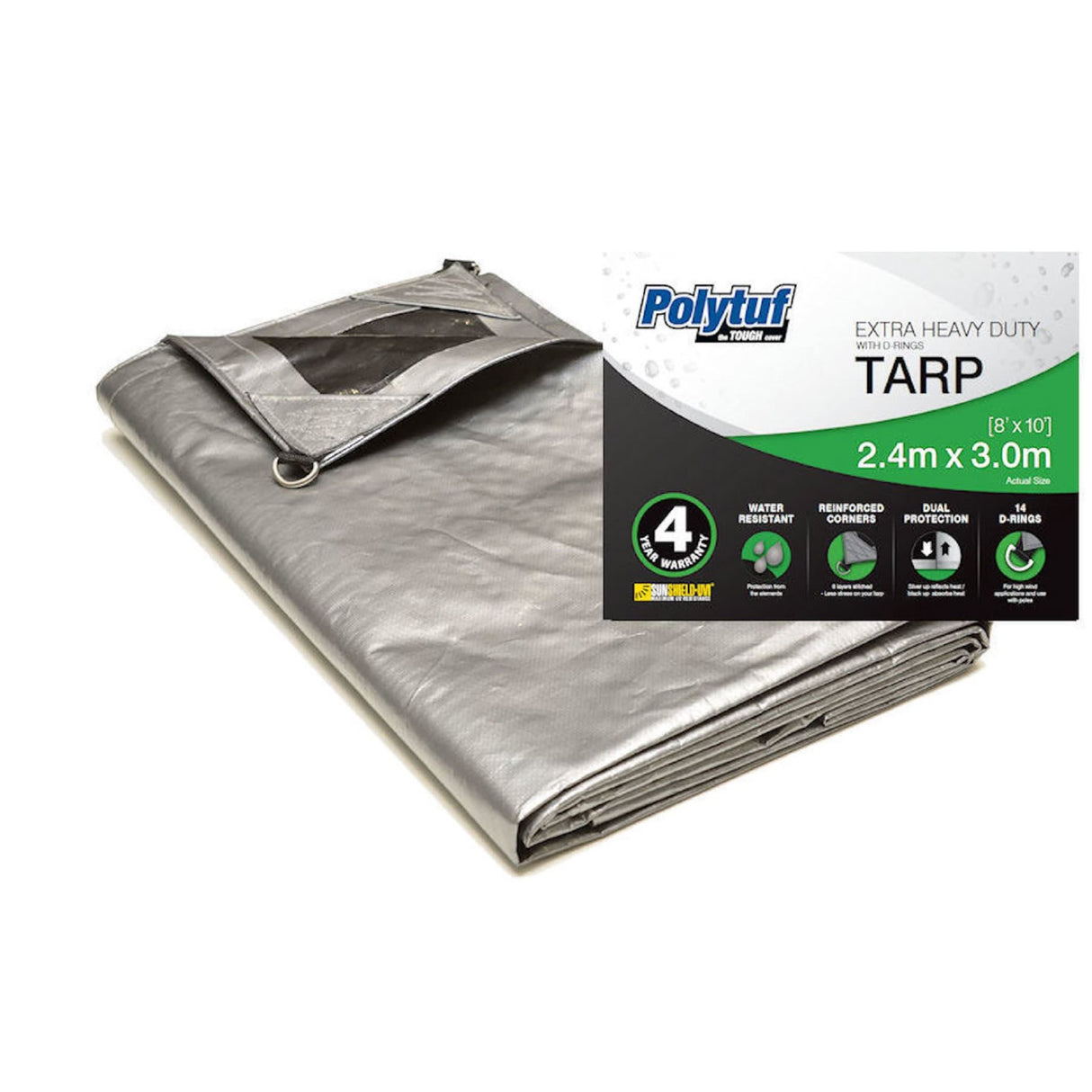 POLYTUF Extra Heavy Duty D-Ring Tarpaulin 4.9 x 6.1m 1 (Each)