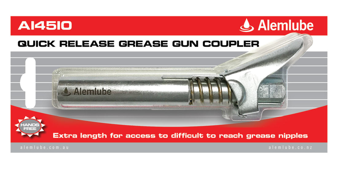 Alemlube Ex-Long Quick Release Grease Gun Coupler-Each