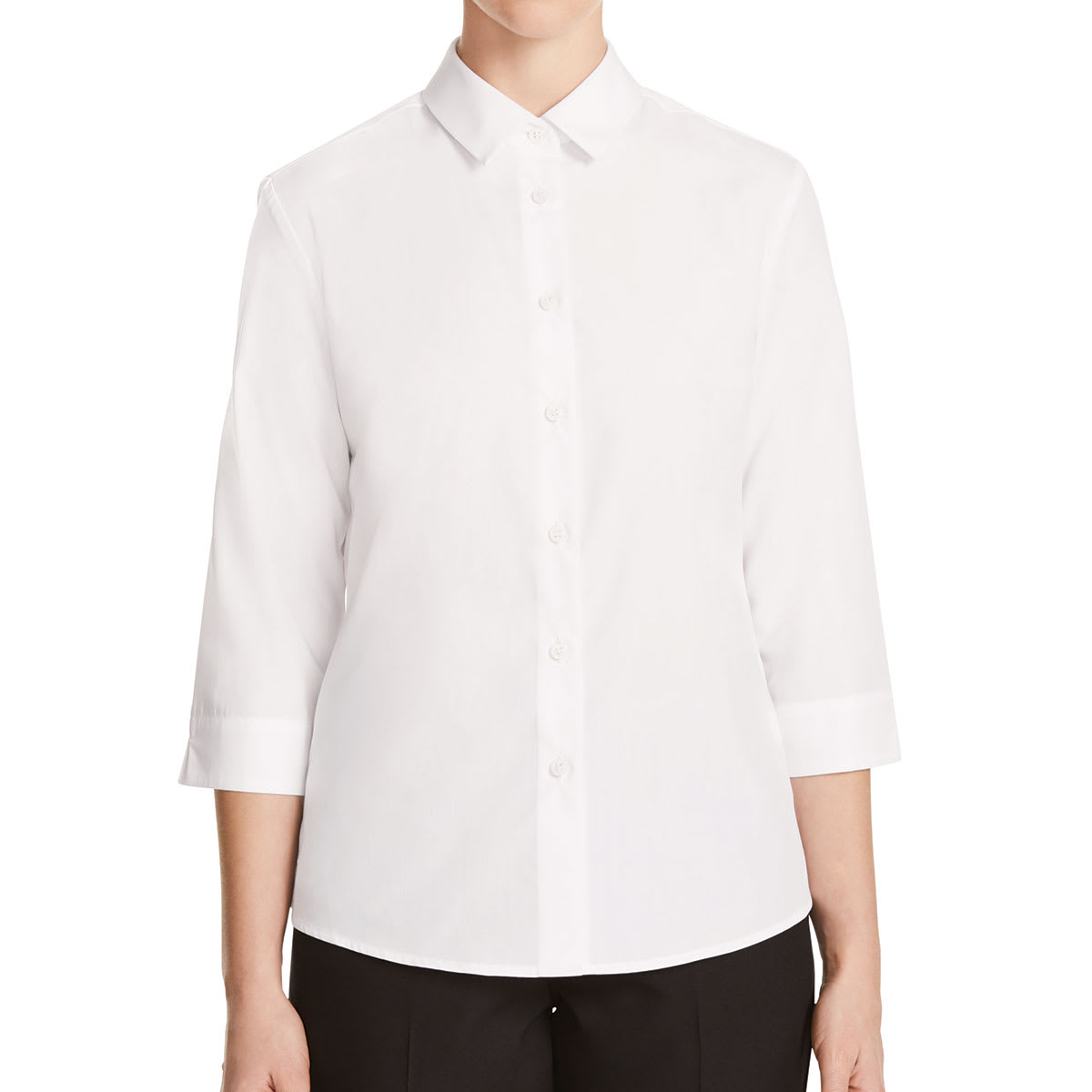 CATU88, Women's 3/4 Sleeve Poplin Shirt, NNT - White (Size: 22)