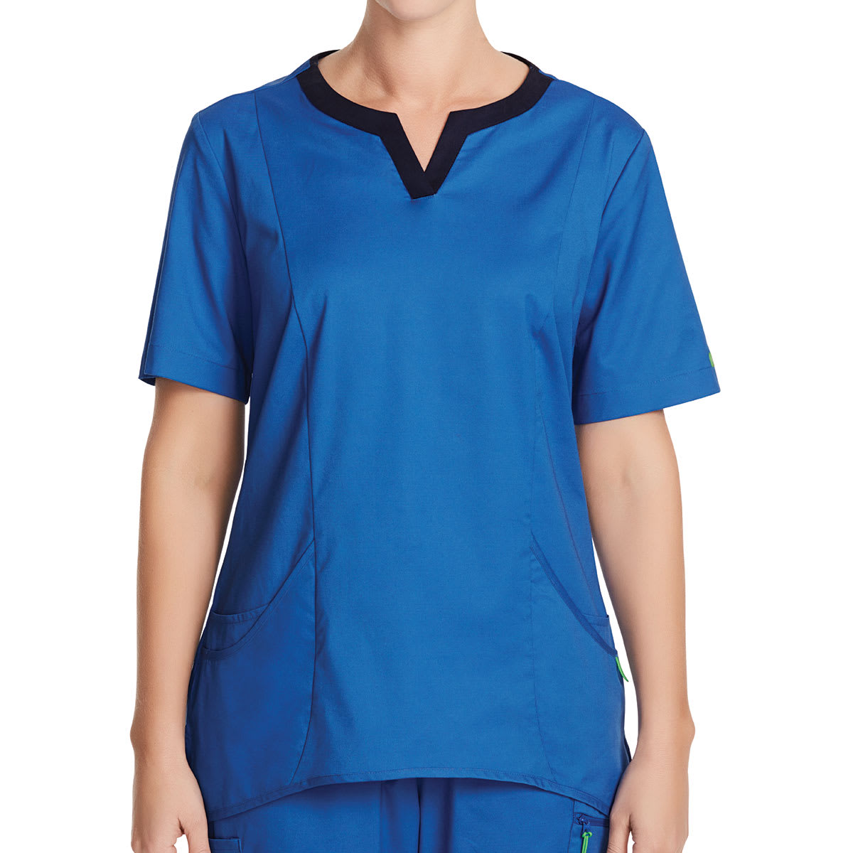 NNT, Women's Fleming Round Neck Scrub Top, CATU5A - Blue (Size: XL)
