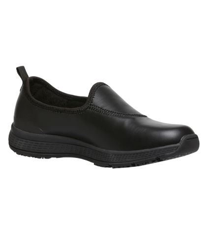 KingGee Leather SuperLites Shoes - Slip On Black (Size 8)