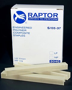 Raptor Plastic Staple Standard S/05-37 12.5 x 9.5mm 19ga 5040 (Box)