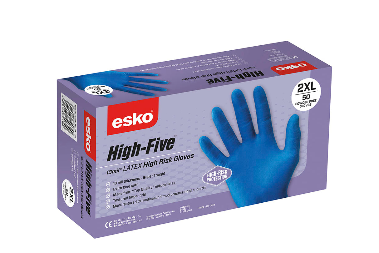 High-Five High risk heavy duty latex 13ml glove 500 (Carton) - Standard - L
