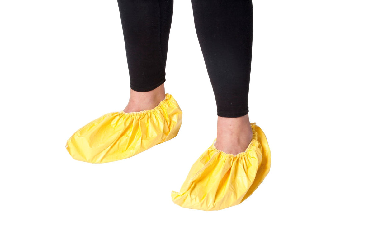 Polylaminate Overshoes Large Yellow (Bag of 30 Pairs)