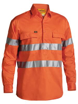 Bisley, Hi Vis Closed Front Shirt, BTC6482 - Fluro Orange - 2XL