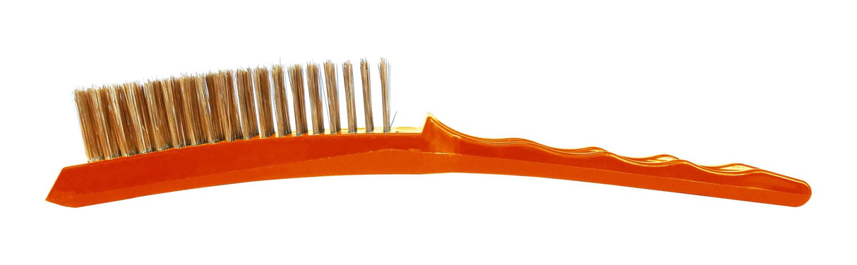Wire Brush Brass 4 Row With Plastic Handle