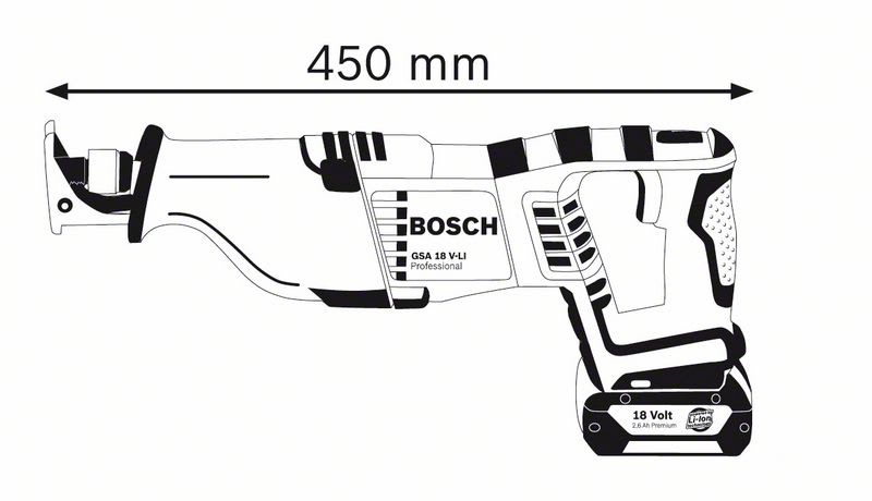 Bosch GSA 18 V-LI Cordless Reciprocating Saw 2400 - 2700 spm (Skin Only)