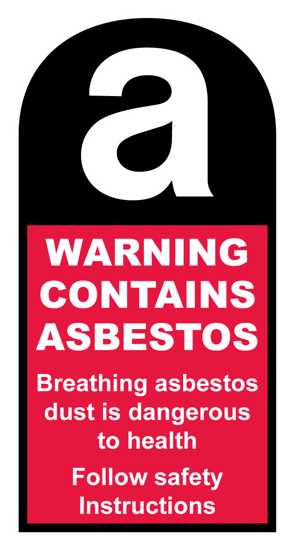 Warning Label | Asbestos-W75xH150mm-Pack of 10